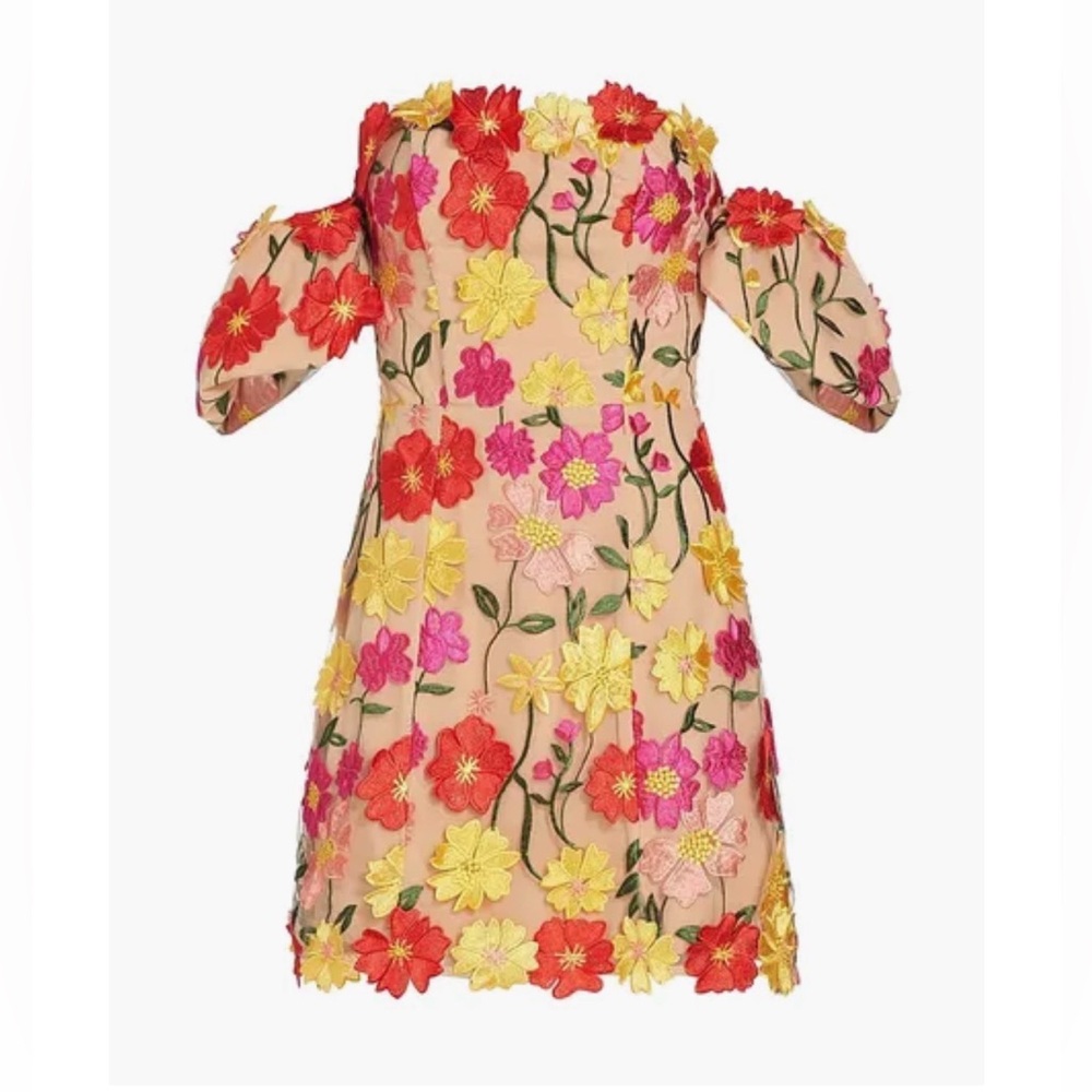 As it May: Floral/Off Shoulder Mini Dress;Sz 10/XL; Never Worn w/ Tags. Reg $550